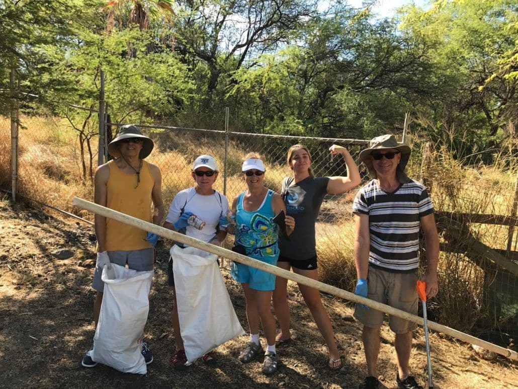 Volunteers at Maui beach clean up