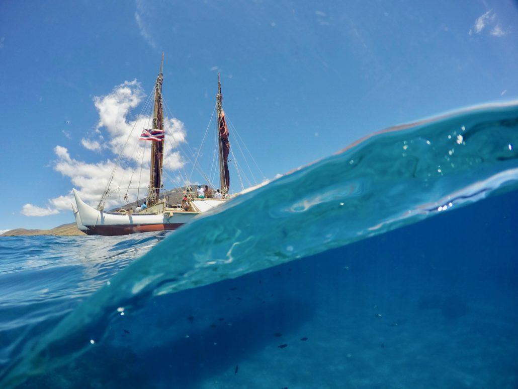 Hokulea Sailing in Maui