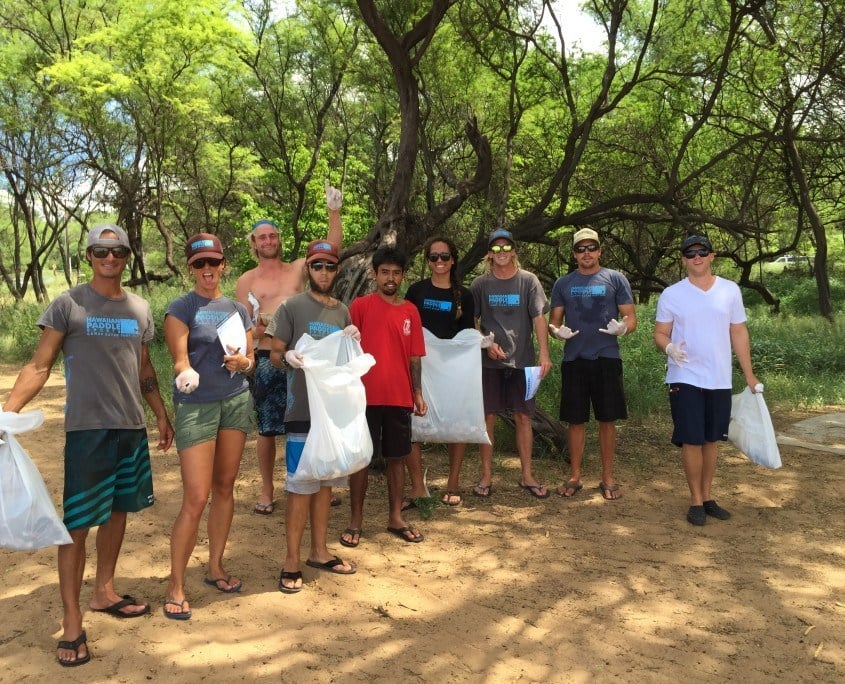 hawaiian paddle sports supports malama maui nui beach cleanup