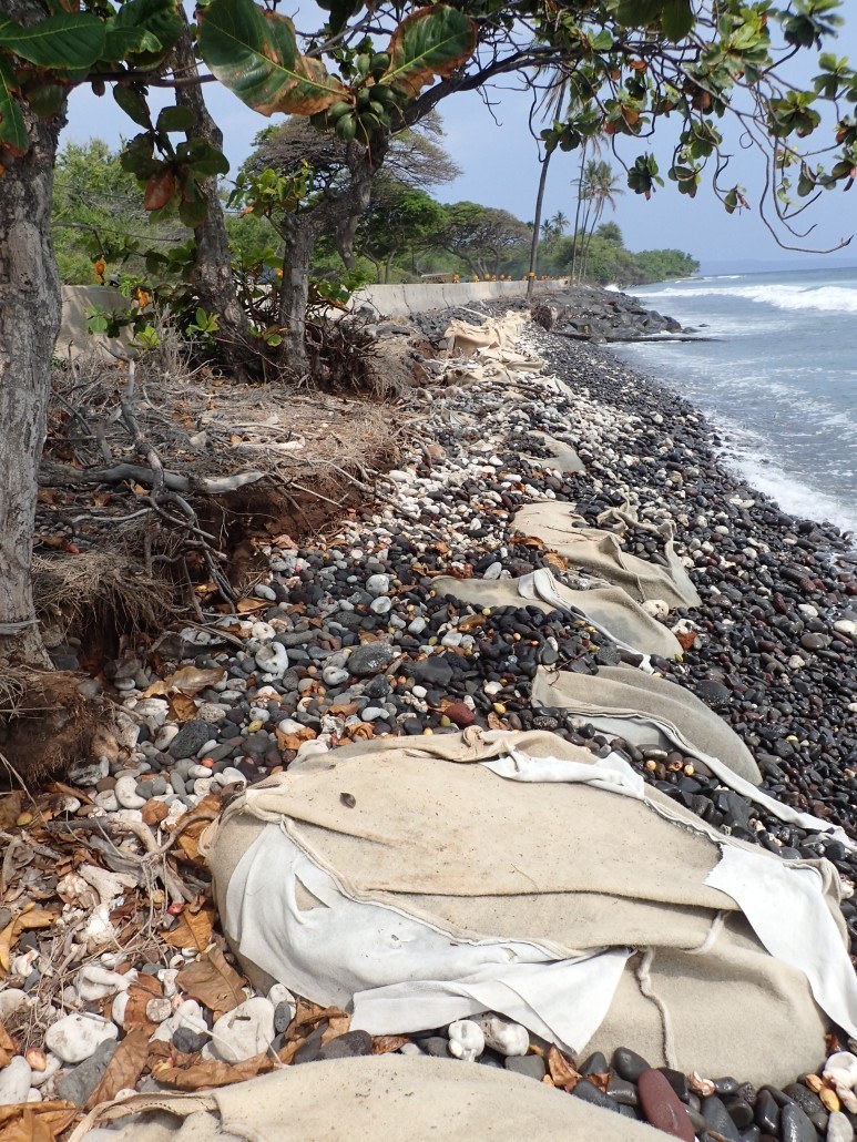 Coastal erosion along the Olowalu coastline is threatening the road and public infrastructure. Shoreline armoring projects are scheduled for large stretches of coastline.