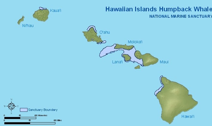 Hawaiian Islands Humpback Whale National Marine Sanctuary Bounday