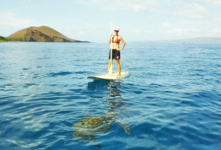 Stand up paddling in Maui